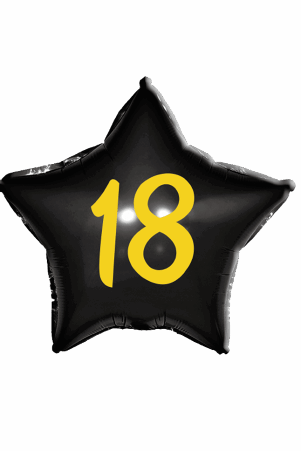 Balon foliowy gwiazda 18 cali 45 cm 18 urodziny 50szt