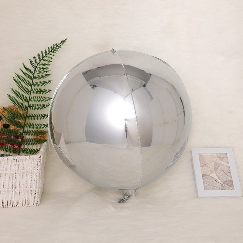 Balon foliowy kula 4d srebrna 55cm