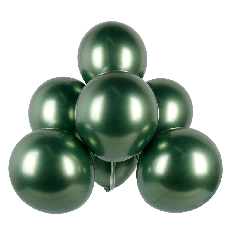 Balon lateksowy 100szt butelkowy zielony chrom 10 cali, 25cm
