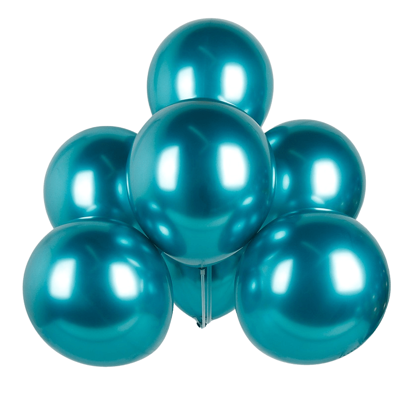 Balon lateksowy 100szt turkusowy zielony chrom 10cali, 25cm