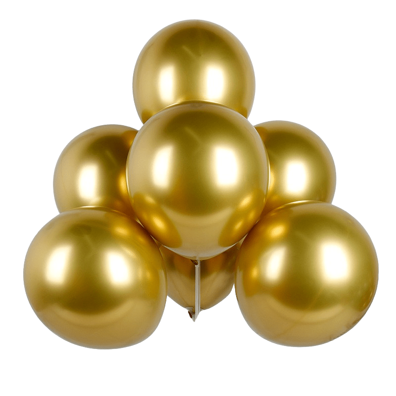 Balon lateksowy 50szt złoty chrom 12 cali