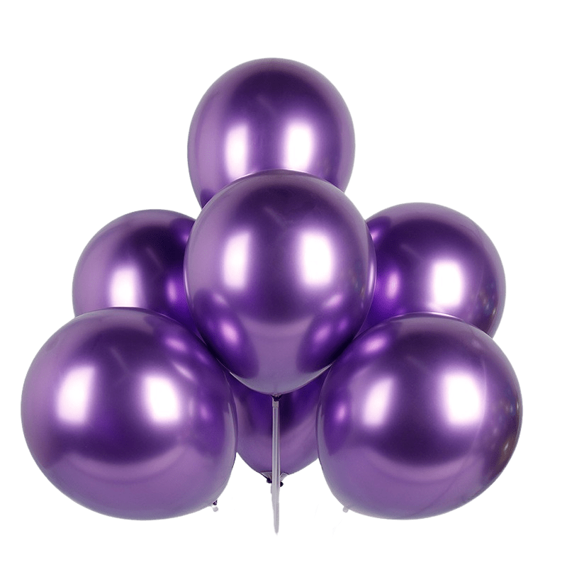 Balon lateksowy 100szt fioletowy chrom 10 cali, 25cm