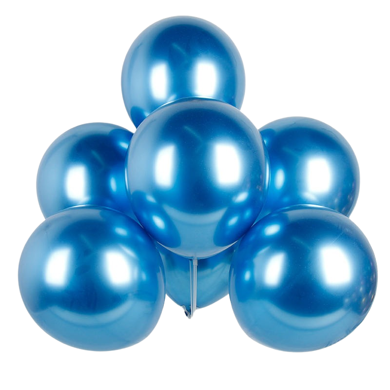 Balon lateksowy 50szt niebieski chrom 12 cali, 30cm
