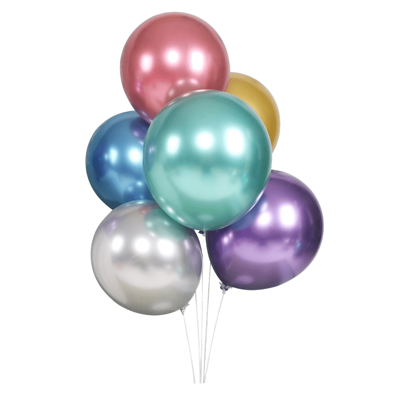Balon lateksowy 50szt mix kolor chrom 12 cali