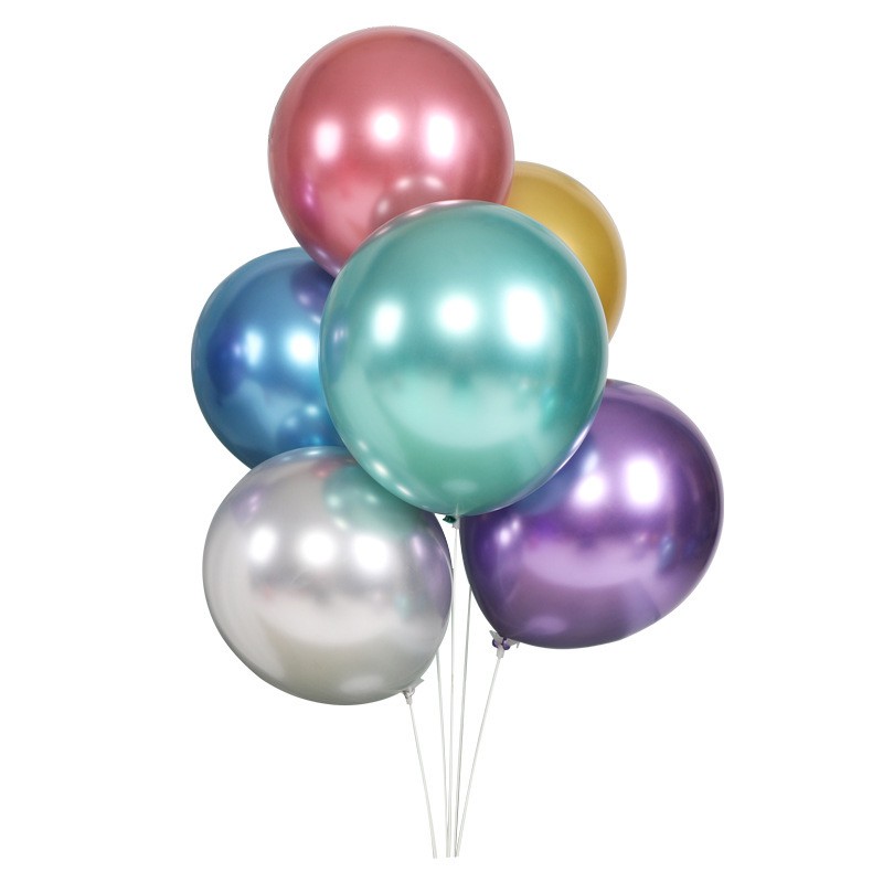 Balon lateksowy 100szt mix kolor chrom 10 cali