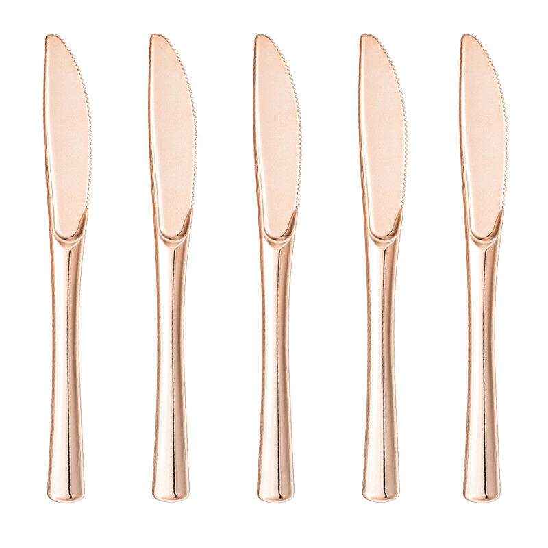 Sztućce jednorazowe, noże rose gold 10szt
