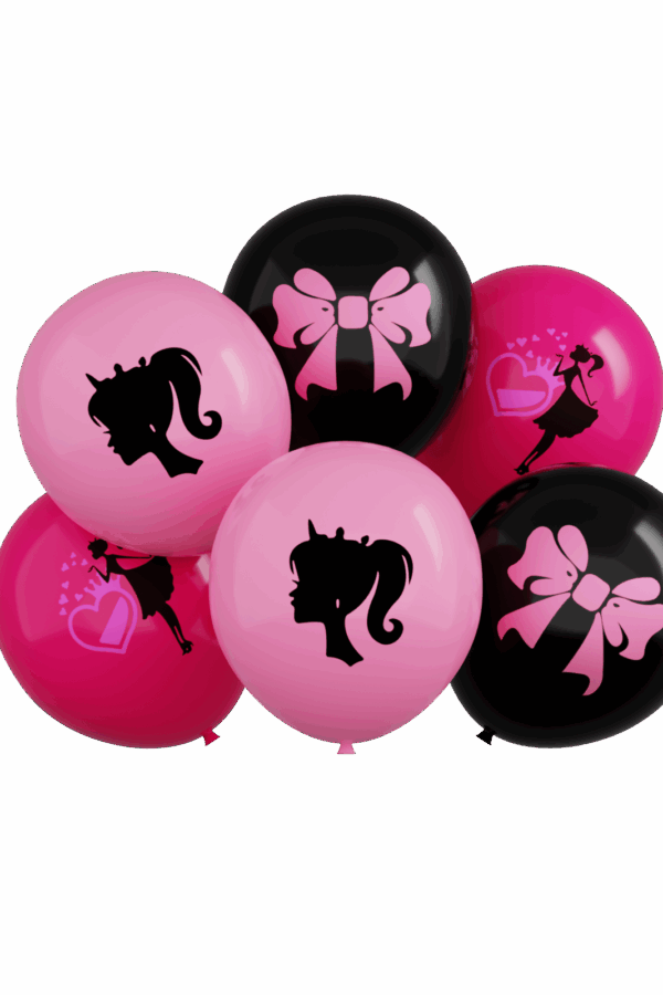 Balon lateksowy zestaw barbie girl  , 12 cali 6szt