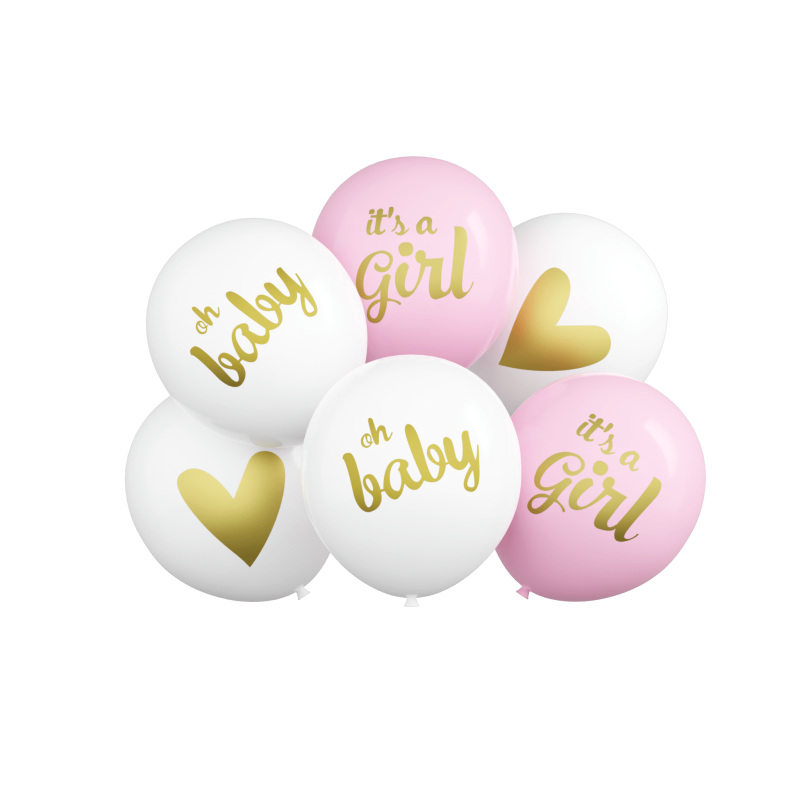 Balon lateksowy zestaw baby girl , 12 cali 6szt