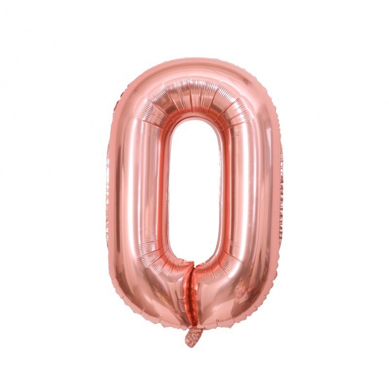 Balon foliowy cyfra 0 rose gold, 40 cali