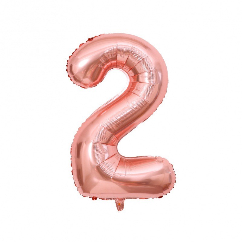 Balon foliowy cyfra 2 rose gold, 40 cali
