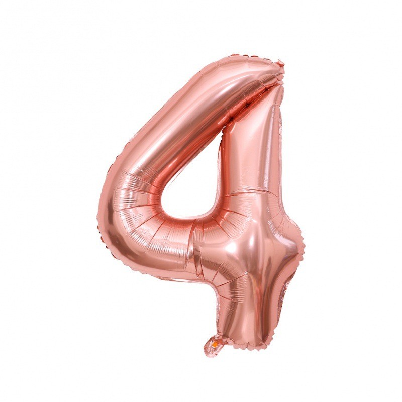Balon foliowy cyfra 4 rose gold, 40 cali
