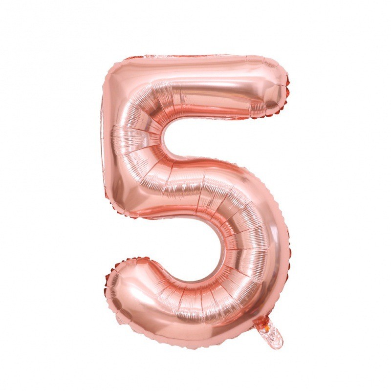 Balon foliowy cyfra 5 rose gold, 40 cali