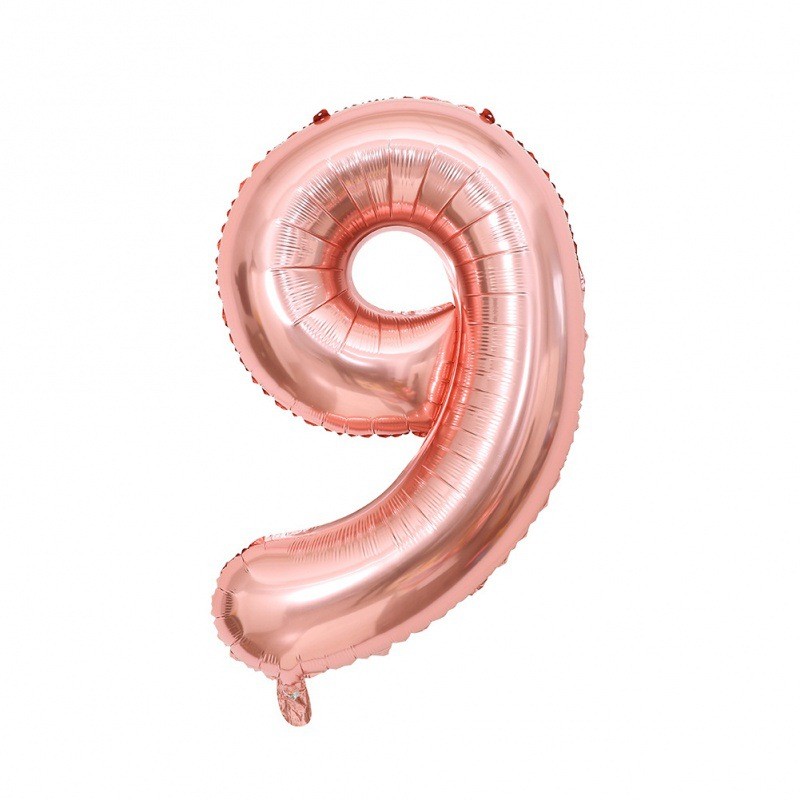 Balon foliowy cyfra 9 rose gold, 40 cali