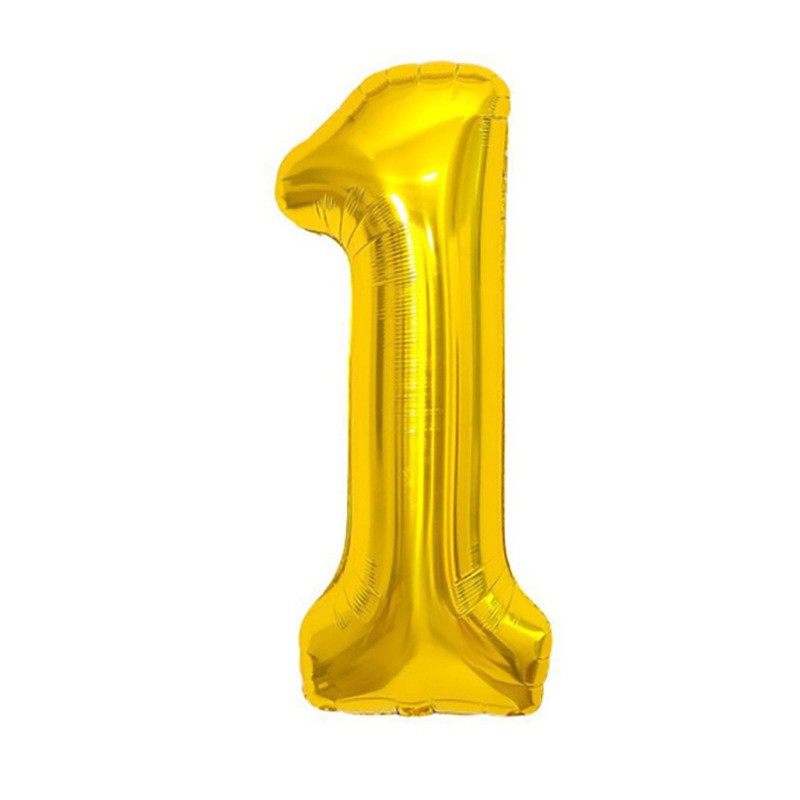 Balon foliowy cyfra 1 złoty , 32 cale