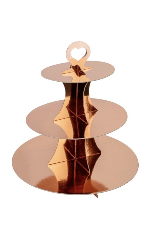 Patera na ciasto, babeczki rose gold