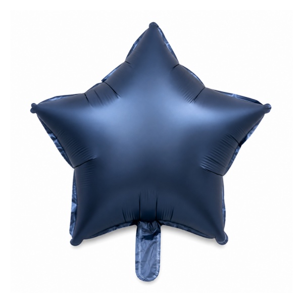 Balon foliowy gwiazda 18 cali granatowy satynowy, 50szt ciemny niebieski matowy